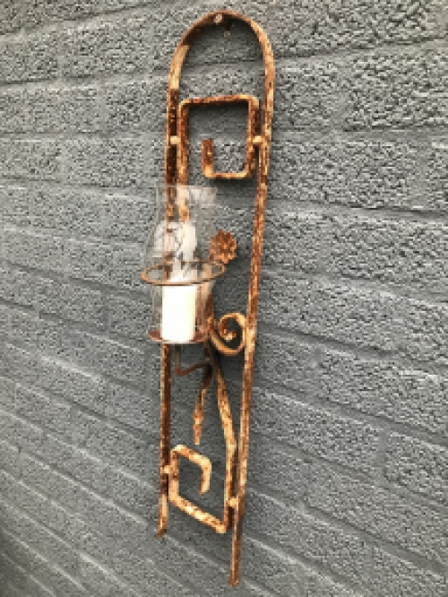 Cast iron wall ornament with beautiful candle holder and safety glass, beautiful, ONLY 2 AVAILABLE!!