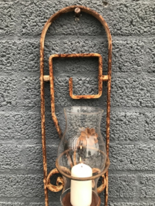 Cast iron wall ornament with beautiful candle holder and safety glass, beautiful, ONLY 2 AVAILABLE!!