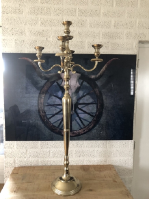 Grote Vloerkandelaar - 120 cm – Alu– Raw Gold