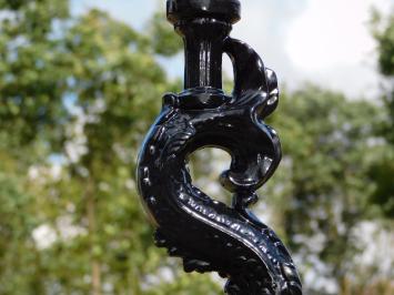 Mystical Fish Lamppost with Brass Cap – 100 cm - Black, Aluminium, Brass, Copper