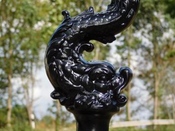 Mystical Fish Lamppost with Brass Cap – 100 cm - Black, Aluminium, Brass, Copper