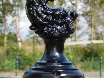 Mystical Fish Lamppost with Brass Cap – 100 cm - Black, Aluminium, Brass, Copper
