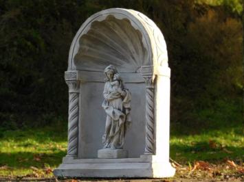 Klassische Gebetskapelle mit Maria und Kind – 65 cm – Grau/Weiß – Stein