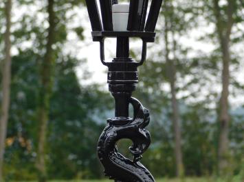 Mystical Fish Lamppost with Hexagonal Shade – 110 cm - Black - Aluminium