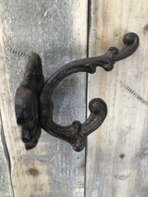 Coat rack, cast iron dark brown