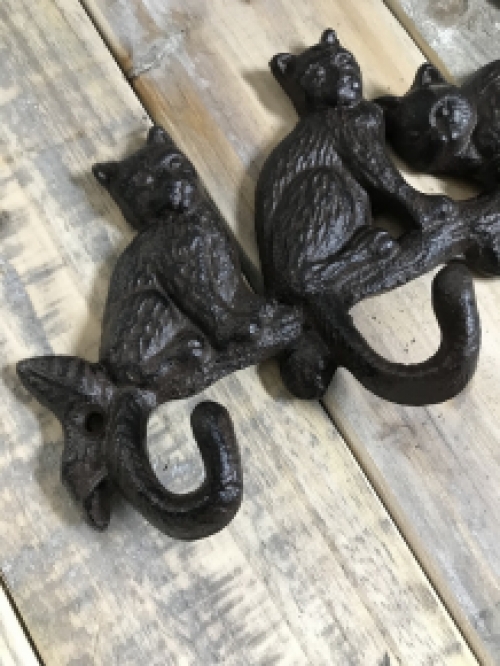 Cat coat rack, hooks for coats, cloakroom wardrobe, coat hooks