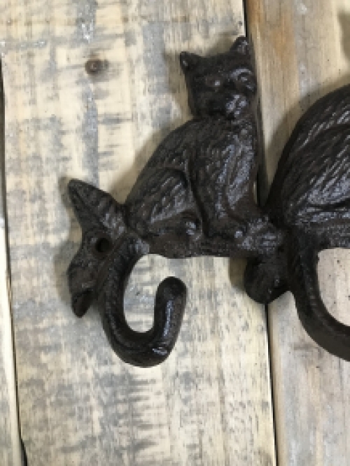 Cat coat rack, hooks for coats, cloakroom wardrobe, coat hooks