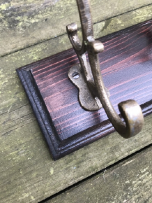 Coat rack, wooden cupboard, coat racks in antique brass