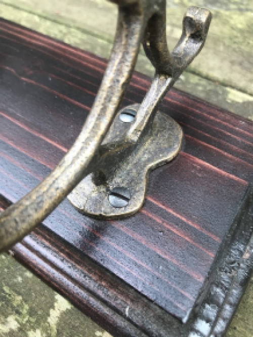 Coat rack, wooden cupboard, coat racks in antique brass