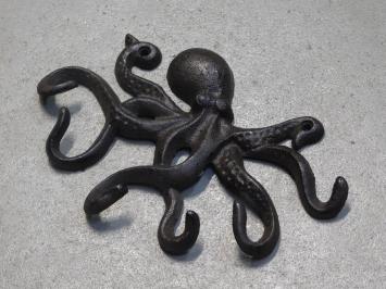 Kleiderständer Octopus - 6 Haken - Gusseisen - dunkelbraun