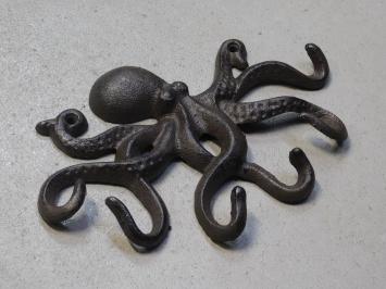 Kleiderständer Octopus - 6 Haken - Gusseisen - dunkelbraun