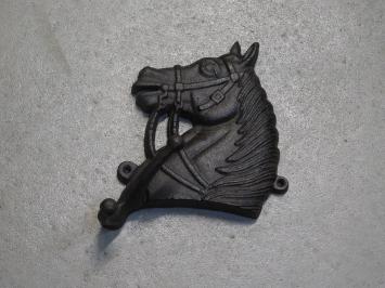 Coat rack Horse - double hook - cast iron - dark brown