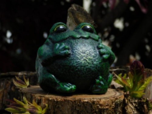 Statue eines Frosches, schöne Statue, grün, für drinnen und draußen