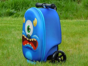 Kinderkoffer met Step - Monster - Incl. Nekkussen