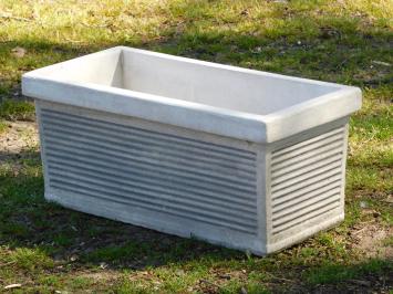 Klassieke Bloembak met Lijnreliëf - 73 cm - Steen