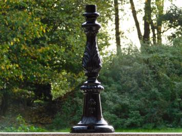 Klassieke Sokkelpaal met Franse Lelie - 53 cm - Zwart - Alu