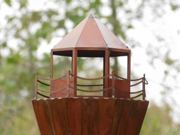 Klassischer Leuchtturm aus Metall XL – 130 cm – Rostoptik – Garten- und Innendekoration