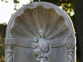 Klassische Kapelle mit Madonna und Kind – 65 cm – Grau/Weiß – Stein