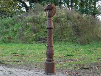 Klassieke Gietijzeren Paardenpaal - 107 cm - Roestlook