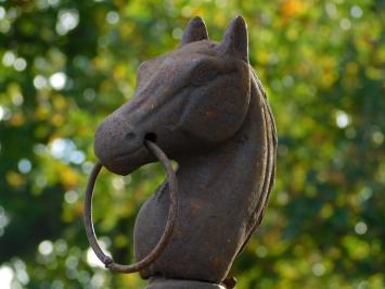 Klassieke Gietijzeren Paardenpaal - 107 cm - Roestlook
