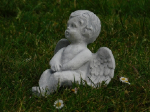 Angel - sitting - full made of stone