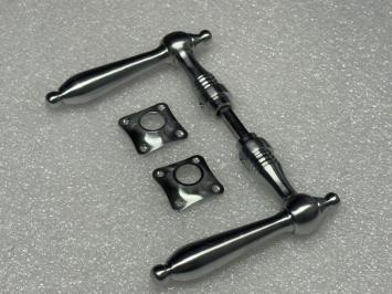 Türbeschlagset Nickel – mattes Chrom – 2 Türgriffe und Rosetten