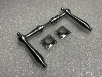 Türbeschlagset Nickel – mattes Chrom – 2 Türgriffe und Rosetten