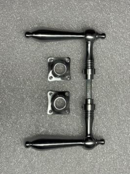 Türbeschlagset Nickel – mattes Chrom – 2 Türgriffe und Rosetten