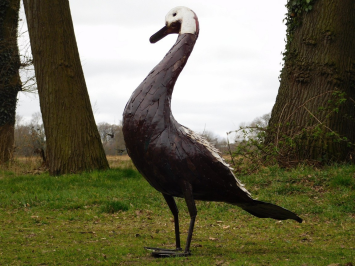 Knobbelzwaan - 128 cm - Uniek en Handgemaakt uit Metaal