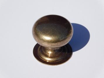 Knob with Fixed Rosette - 38 mm - Antique Brass - Solid