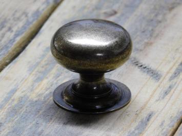 Knob with Fixed Rosette - 38 mm - Antique Brass - Solid