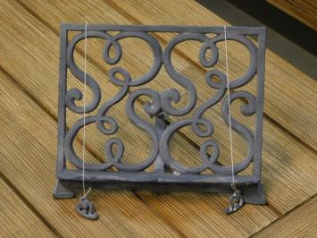 Ornate (cooking) book stand - cast iron - grey-brown