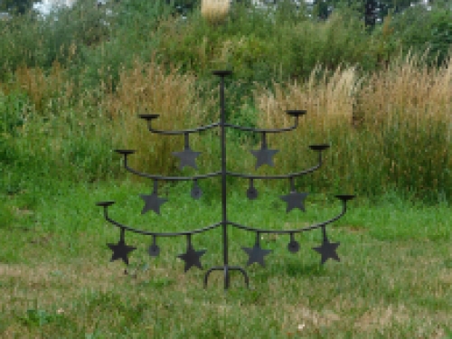Candlestick as Christmas tree - candle holder - wrought iron