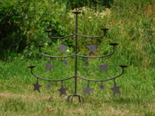 Candlestick as Christmas tree - candle holder - wrought iron