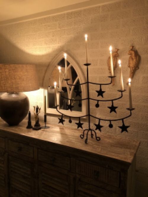 Candlestick as Christmas tree - candle holder - wrought iron