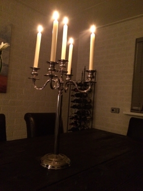 Beautiful heavy and large 5-armed candlestick