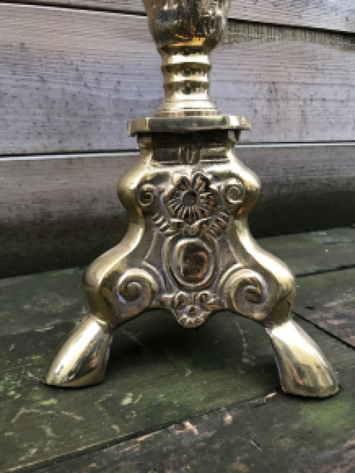 Candlestick / candle holder, high-gloss brass, ON CLEARANCE!