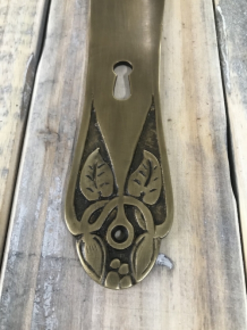 1 long plate - door shield - in patinated brass, for internal doors, BB 72