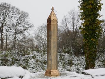 Large Metal Lantern with Glass | Standing or Hanging | Gold coloured | 110 cm high