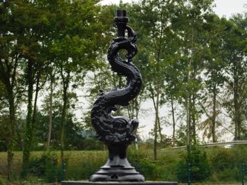 Lamppost with Mystical Fish – 62 cm - Black - Aluminium