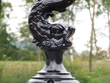 Lamppost with Mystical Fish – 62 cm - Black - Aluminium