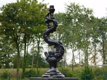 Lamppost with Mystical Fish – 62 cm - Black - Aluminium