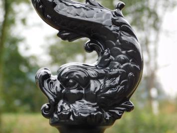 Lamppost with Mystical Fish – 62 cm - Black - Aluminium