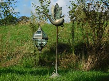 Metal Lantern XL with Swan on Stand – 102 cm - Vintage Lantern