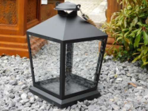 Lantern with rope - black