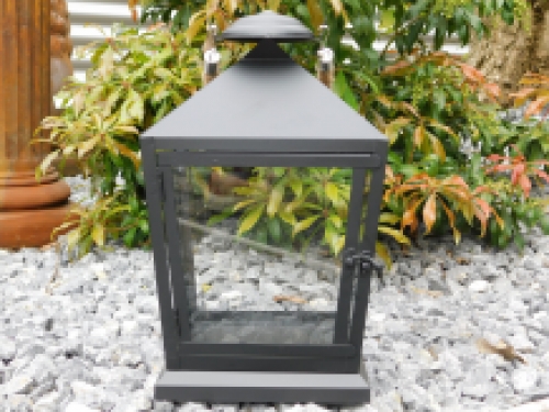 Lantern with rope - black