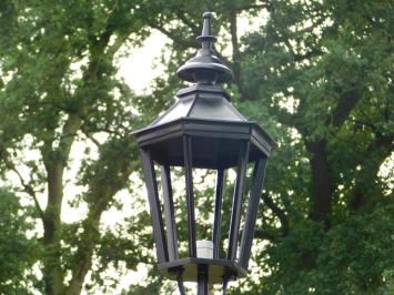 Forse Lantaarnpaal - 320 cm - Gietijzer Menie Ruw met Zwarte Kap