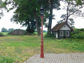 Forse Lantaarnpaal - 320 cm - Gietijzer Menie Ruw met Zwarte Kap
