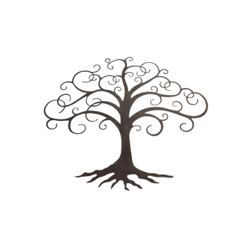 Wandornament Levensboom - ca. 78 × 92 cm - Metaal - Bruin