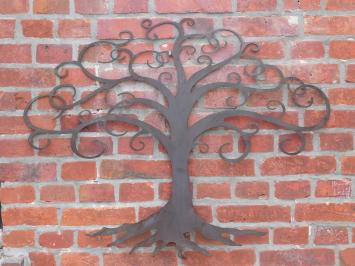 Wandornament Levensboom - ca. 78 × 92 cm - Metaal - Bruin